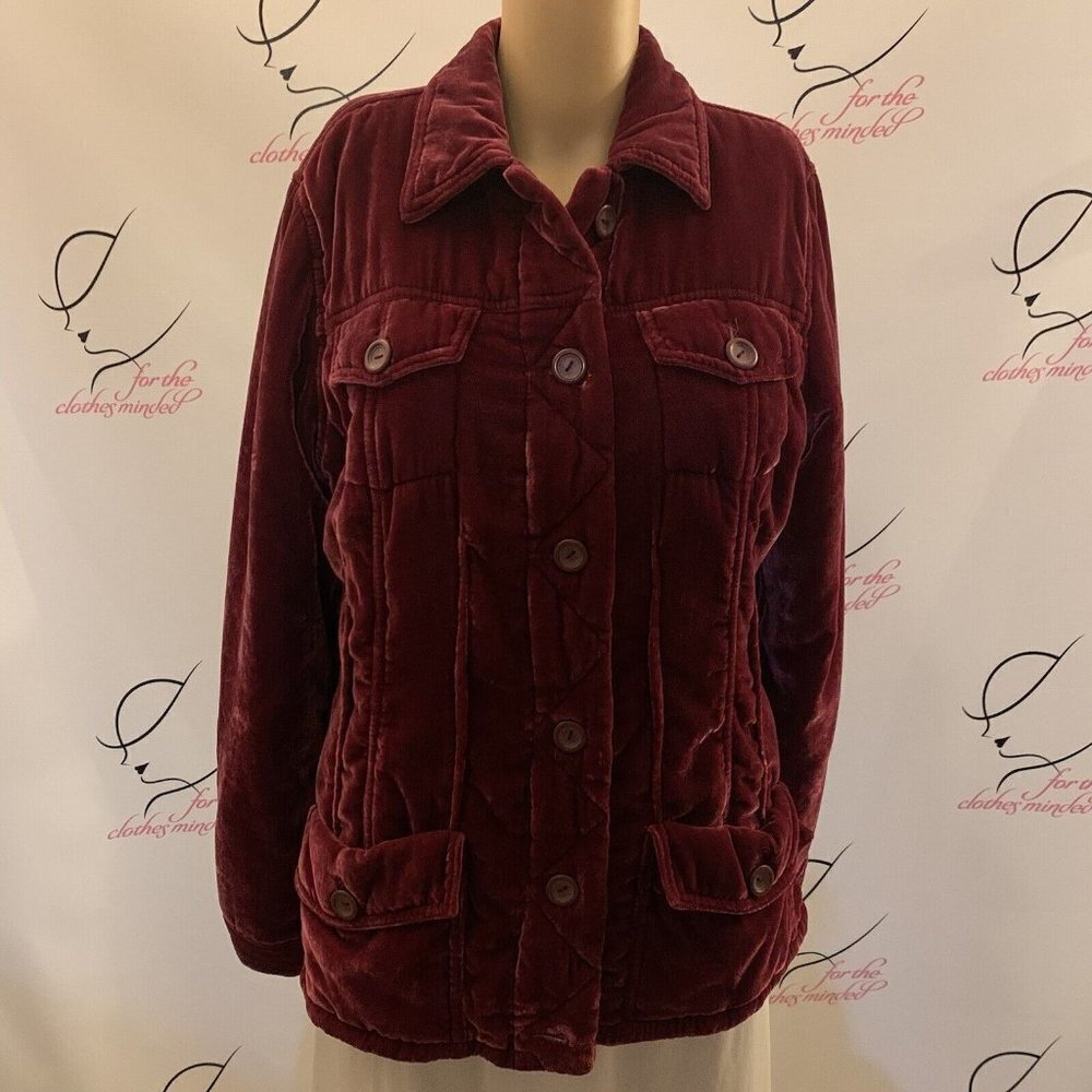 Roth LeCoven. Sz 10. Velvet Comfy Button Up Long Sleeve Jacket. 4 Pockets. WTC
